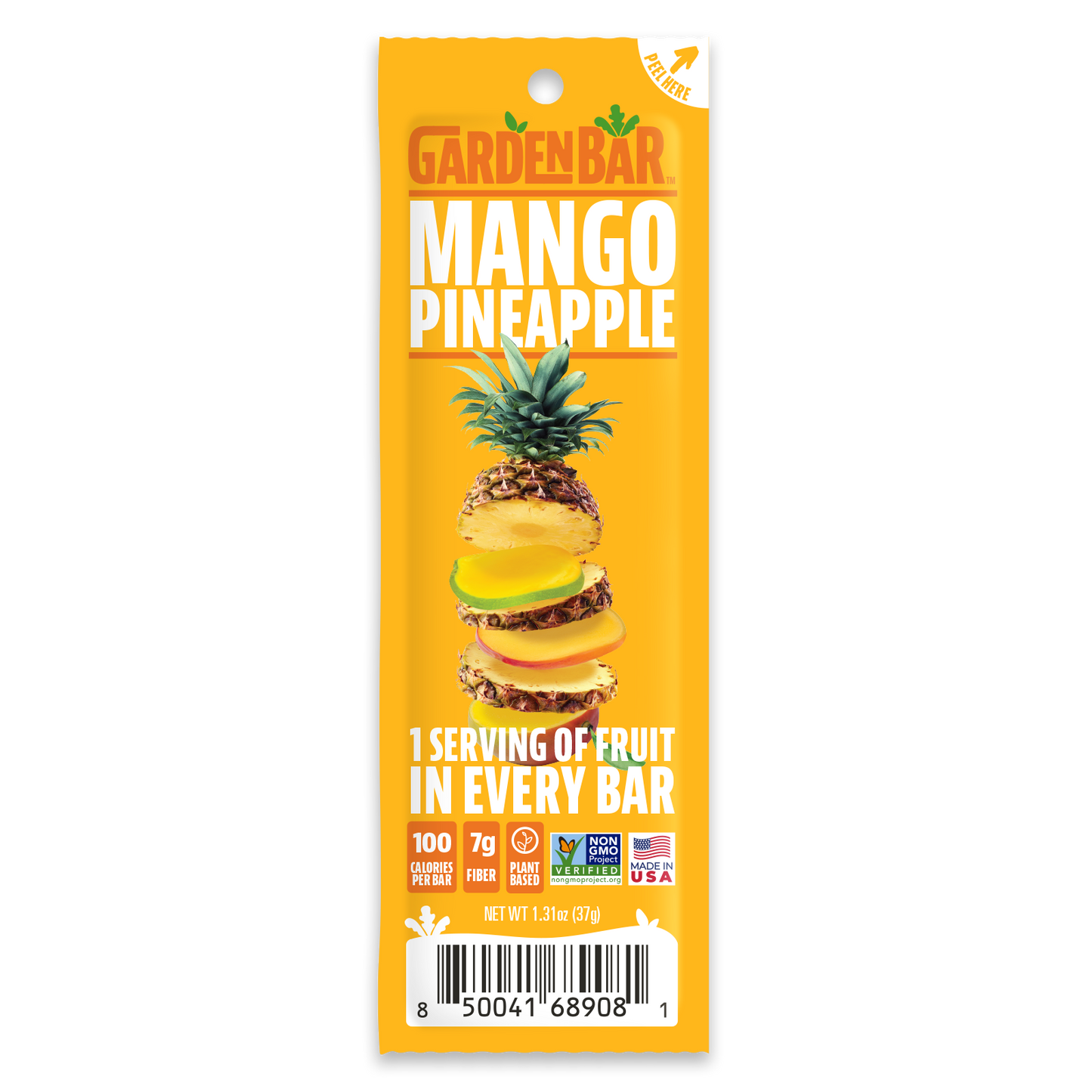 Earth Ranch Garden Bar Mango Pineapple Fruit Bar Dehydrated Fruit Snack