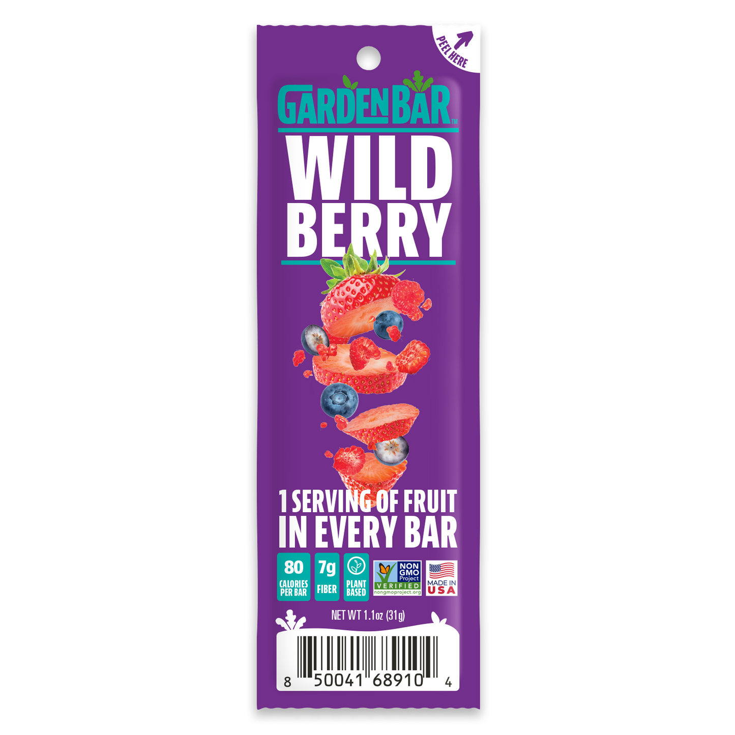 Earth Ranch Garden Bar Wild Berry Bar Dehydrated Fruit Snack