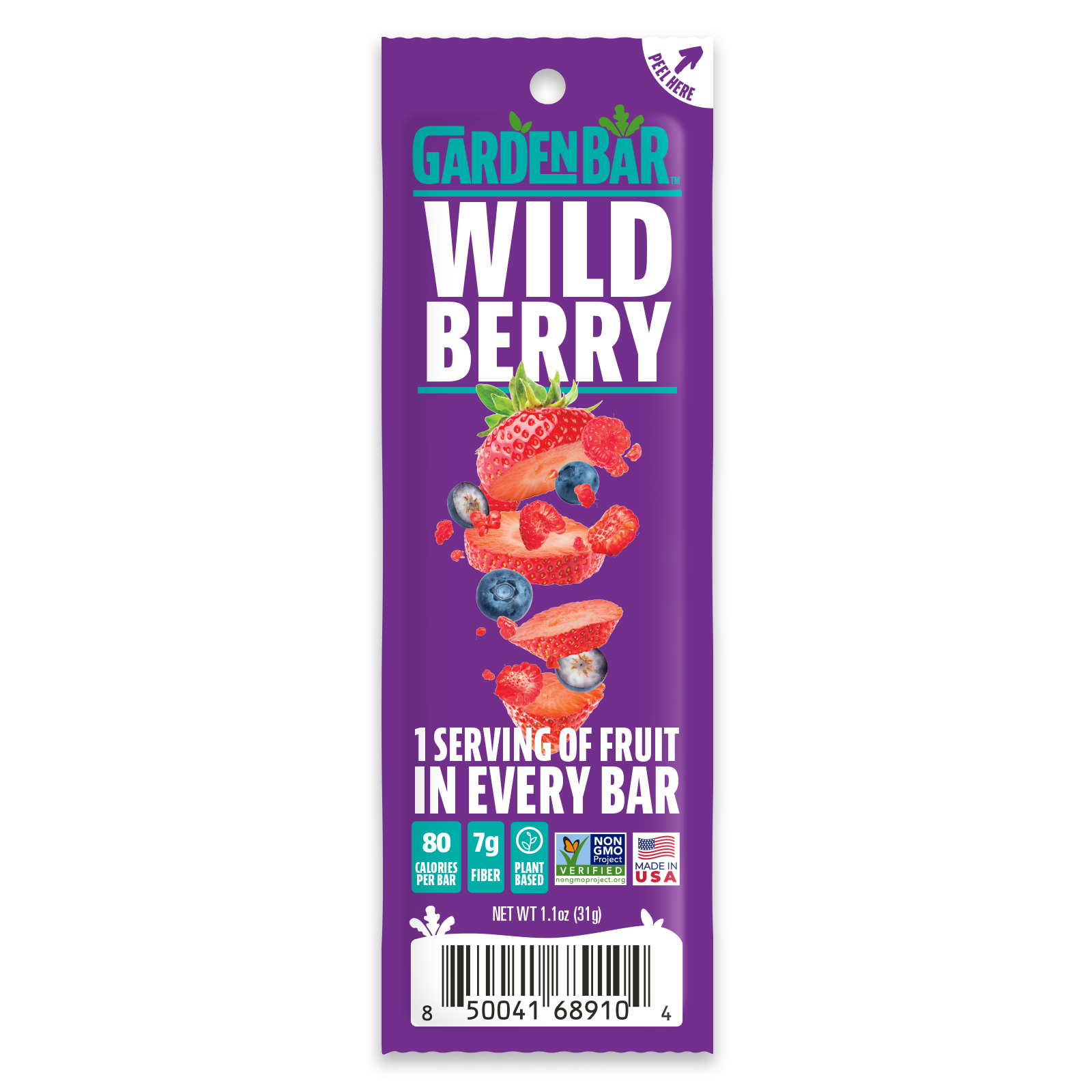 Earth Ranch Garden Bar Wild Berry Bar Dehydrated Fruit Snack