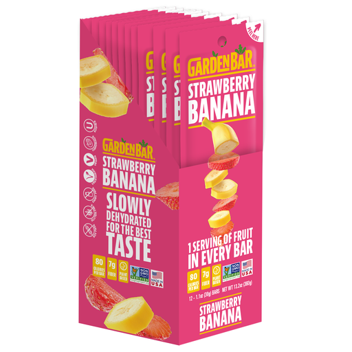 Earth Ranch Garden Bar Strawberry Banana Bar Dehydrated Fruit Snack