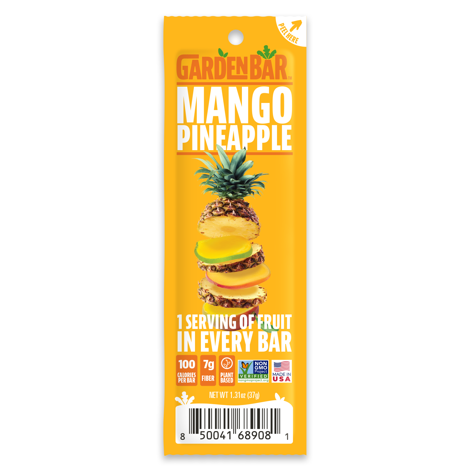 Earth Ranch Garden Bar Mango Pineapple Fruit Bar Dehydrated Fruit Snack 