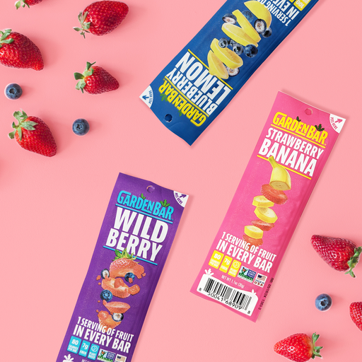 Earth Ranch Garden Bar Strawberry Banana blueberry lemon wild berry Bar Dehydrated Fruit Snack